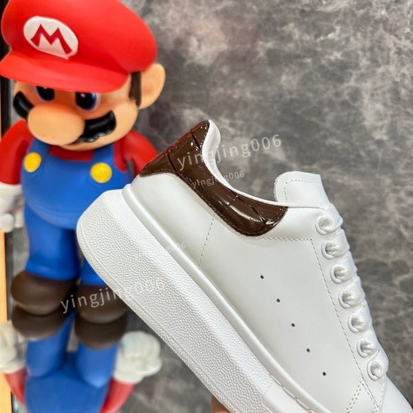 

women designer casual shoes mens leather lace up fashion printing coach sports women's small white shoes2023, Black