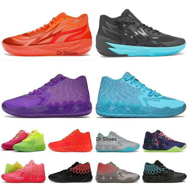 

authentic lamelos ball mb.01 rick and morty basketball shoes low men sneakers outdoor trainers supernova phenom queen city hornets away grey, Black