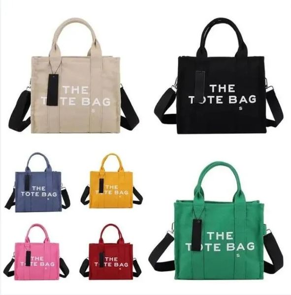 

2023 the leather tote bag marc womens handbag debossed signature branding totes bags shoulder crossbody colorblock bags canvas large purses