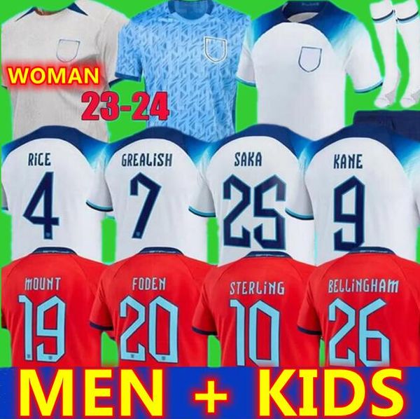 

2022 2023 2024 sterling soccer jerseys kane rashford sancho grealish mount foden henderson saka englands 22 23 24 national football shirt wo, Black;yellow