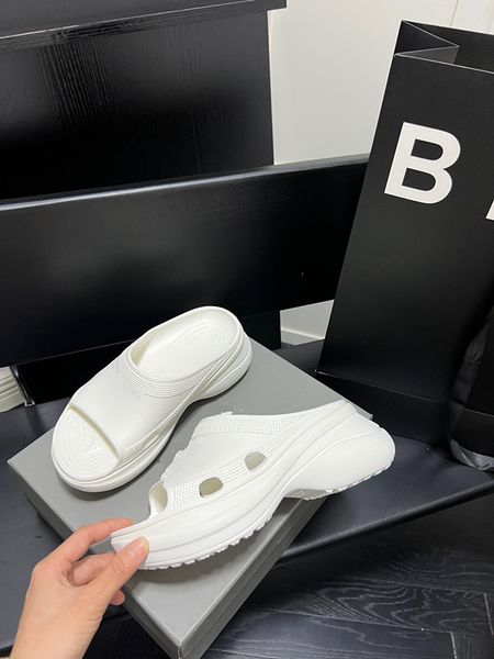 

men women slippers slipper slide summer fashion wide flat sandals indoor flip flop with box, Black