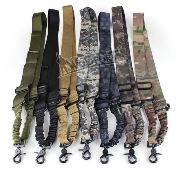 

tactical 1 one point single airsoft tactical gun weapon adjustable nylon bungee sling system khaki strap 7 colors8535581