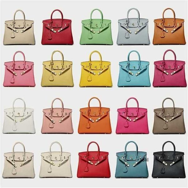 

designer herms bags birkin one shoulder cowhide mini bag fashion women's bag lychee pattern layer original leather small handbag 5a 18l