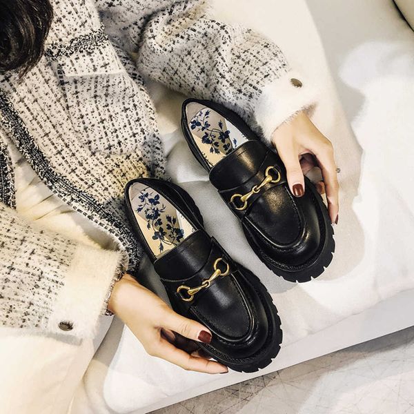 

leather and casual shoes black ggity platform luxury lug sole leather designer velvet loafers womens with horsebit buckle price size eur34-4