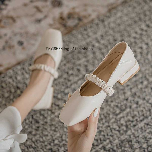 

mary jane shoes women's 2022 new versatile evening shoes shallow mouth thick heel small fragrant single shoes, Black