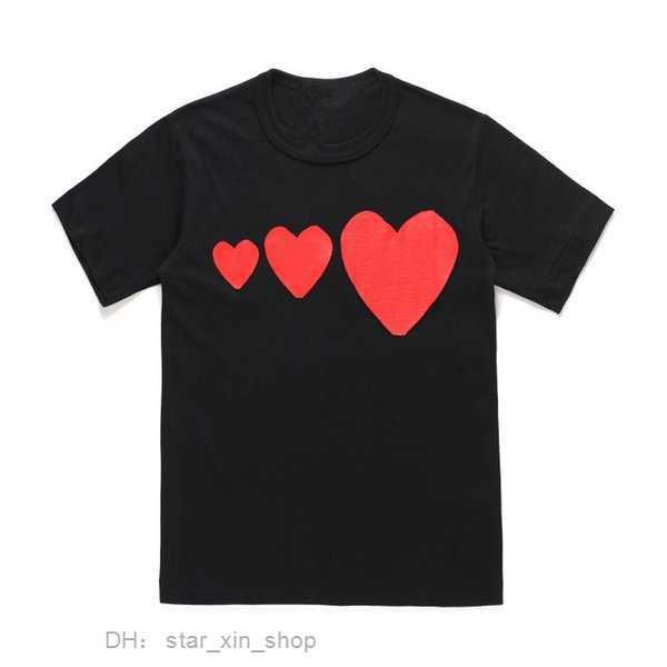 

t-shirts play mens t designer cdg embroidery red heart commes des casual women shirts badge quanlity tshirts cotton short sleeve summer loos, White;black