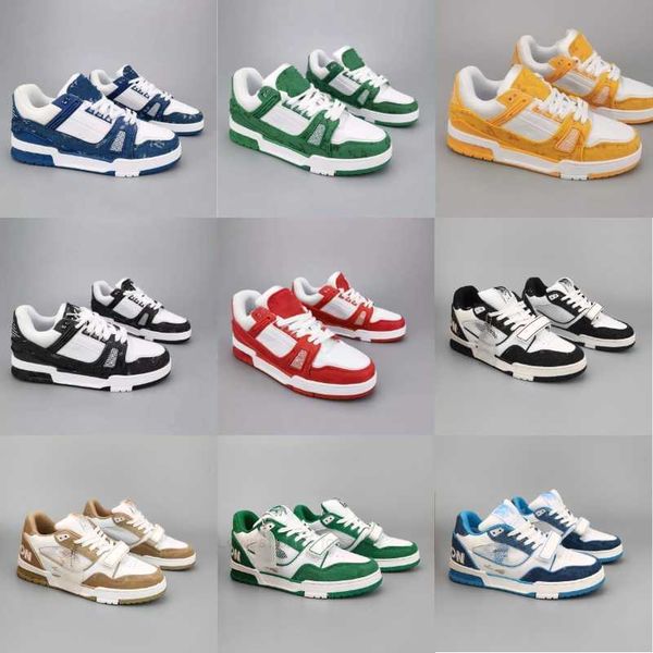 

trainer sneaker men causal shoes fashion woman leather lace up platform sole sneakers white black mens womens luxury velvet suede 35-45