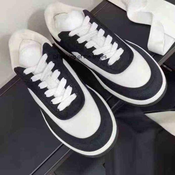 

high version fragrant panda thick bottom brand c color matching small white women's casual sports lace up flat shoes women, Black