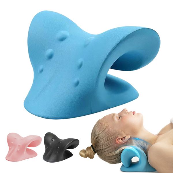 

integrated fitness equip neck stretcher for pain relief ergonomic cloud cervical traction device pillow spine and shoulder relaxer 230406