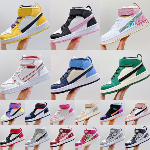 

athletic & childrens jumpmen 1s mid shoes infants toddler kids 1 hook loop kid basketballs shoe child pine ice cream, Black