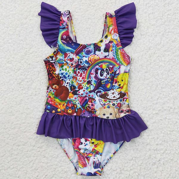 

wholesale children clothes girls swimwear one-pieces boutique baby girl swimsuits jumpsuit children swim clothing fashion kids swimsuit, Black