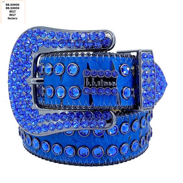 

Designer Bb Simon Belts for Men Women Shiny diamond belt Black on Black Blue white multicolour with bling rhinestones as gift6912