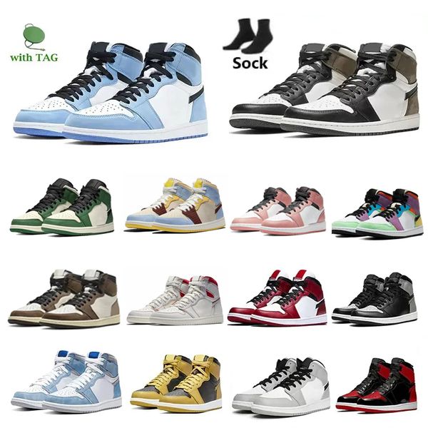 

jumpman 1s basketball shoes dark mocha university red unc light smoke grey hyper chicago bred royal silver toe shadow twist mens womens runn