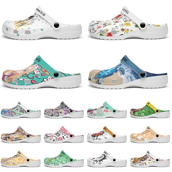 

Customized beautiful and comfortable fashionable Glossy Diy shoes for men and women's indoor slippers 40-103104