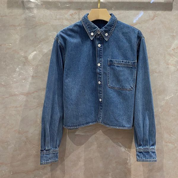 

women's blouses shirts single breasted spring shirt women vintage jeans blouse mini short denim female autumn clothes ladies blusas mu, White