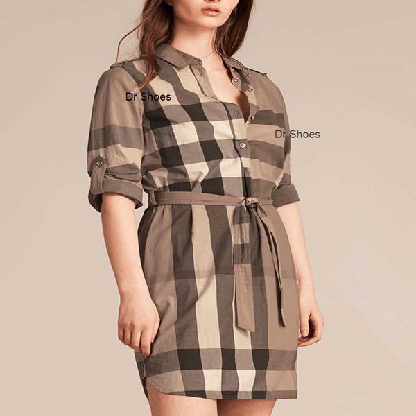 

women shirt dresses fashion slim classic pattern silm 23ss dresses womens clothing simple 5 colors, White