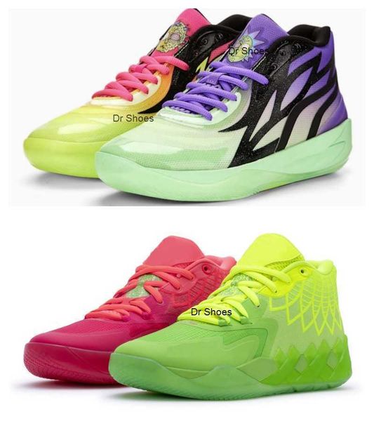 

lamelo ball mb02 mb1 rick morty basketball shoes men women kids sneakers for sale queen city sport shoe trainner sneakers us4.5-us12, Black