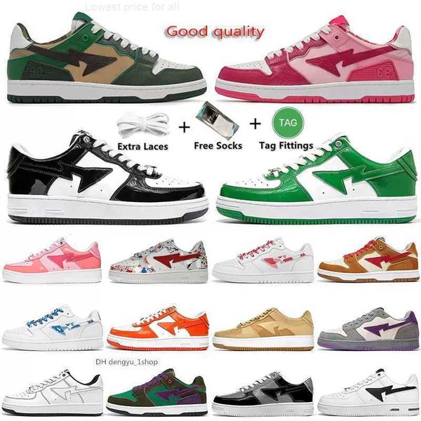 

bapestar casual shoes bapestas baped sta sk8 low men women black white pastel green blue suede pink mens womens trainers outdoor sports nks