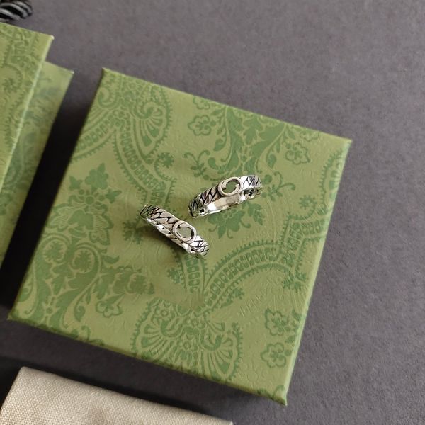 

fashion band rings ladies g ring with box, Silver