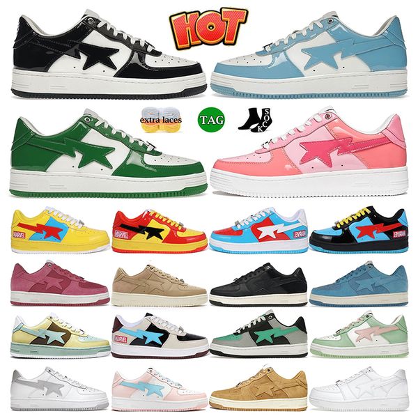 

men stas casual shoes woman fashion patent leather sta sneaker black white message outdoor trainers plate-forme designer sneakers23465464
