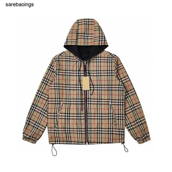 

arder jacket burbersys high end boutique men s autumn and winter new british plaid double sided jacket small plaid, Black;brown