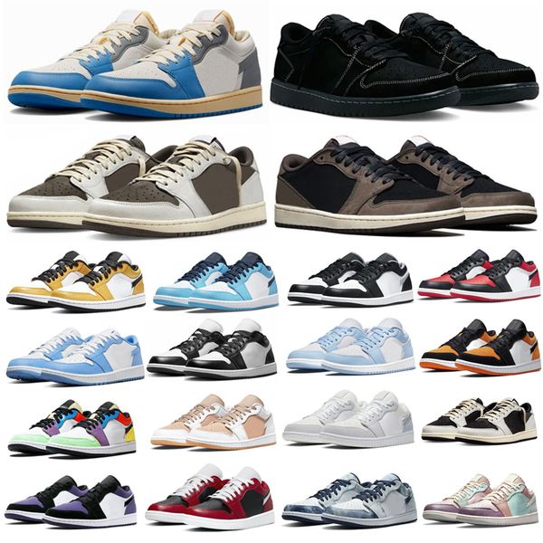 

jumpman 1 1s low mens basketball shoes travis black phantom fragment dark reverse mocha starfish true blue football wolf grey taxi unc bred