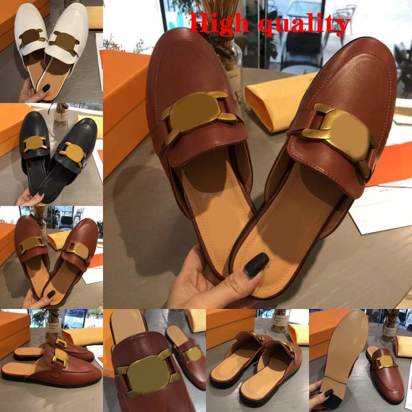 

beach slippers printing slippers 2023 scuffs classic flat heel summer lazy designer fashion letter big head flops lady slides women shoes le, Black