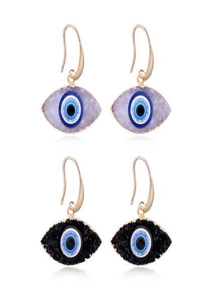 

s2073 fashion jewelry turkish symbol evil eye dangle earrings blue eyes resin beads earring4604184, Silver