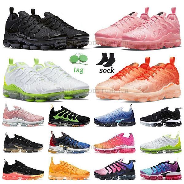 

authentic running shoes retro tn plus triple black orange gradient white volt bubblegum mens womens bleached coral ice blue university gold