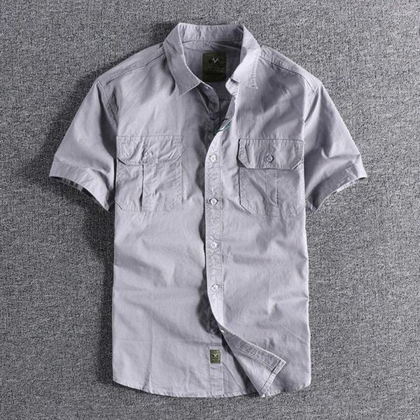 

men's casual shirts 2023 summer cotton for men breathable military short sleeve slim brand clothing, White;black