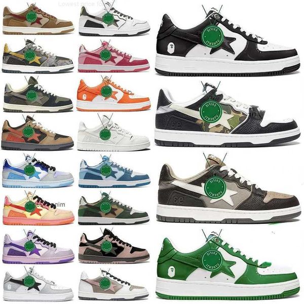 

2023 with box bapestas baped mens womens sk8 shoes bapesta a bathing bapestar sta camo black white green red orange pink camouflage designer