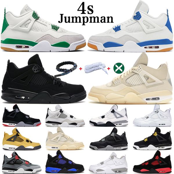 

4 pine green basketball shoes men women 4s university blue white oreo black cat fire red bred mens trainer