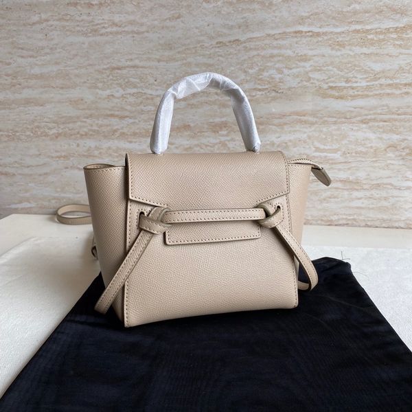 

10a brand tote mini bag women shoulder nude pink bags real leather handbags 21cm designers granulated calfskin belt pico handbag ing, Black;red