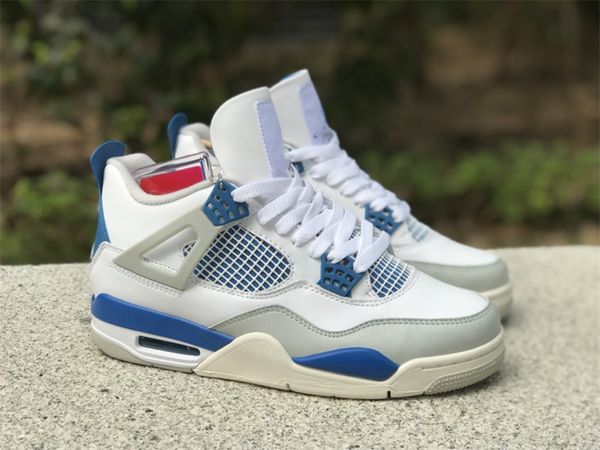 

basketball shoes jumpman 4 retro military blue og designer fashion sport zapatos sneakers excellent quality