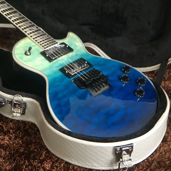 

guitar production plant custom made standard blue vibrato electric guitar