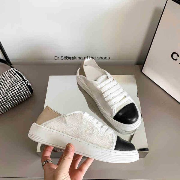 

high version brand c family fragrant canvas yang mi's same rhombic pattern small white shoes thick bottom color matching casual single, Black