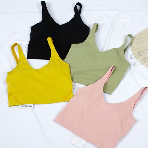

women sports yoga bra tank tight yoga vest with chest pad no buttery soft athletic fitness clothe custom 2022