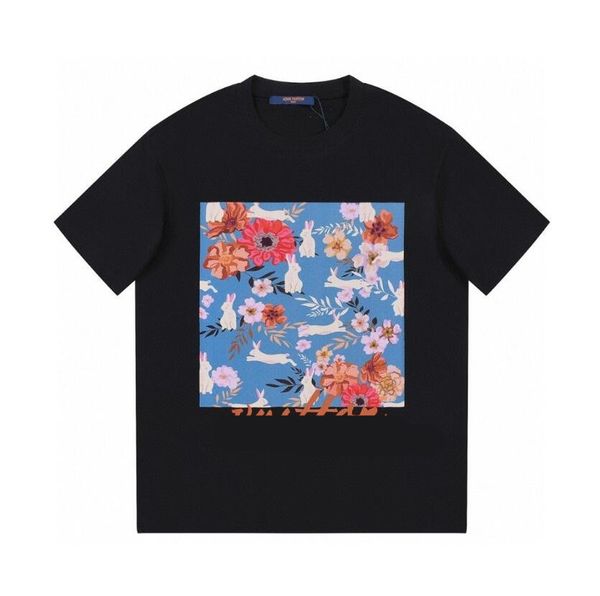 

famous designer letter mens t-shirts luxury brand cartoon printing letter round neck loose short sleeve tees women's cotton t-shirt hip, White;black