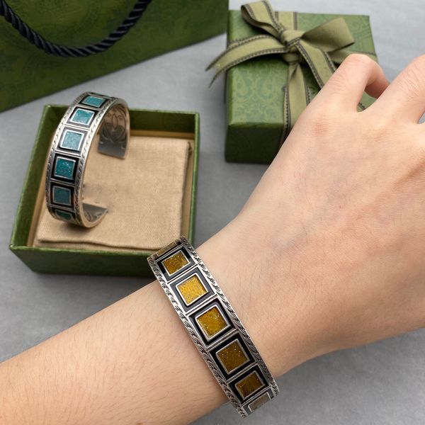 

designer bracelet fashion cuff style yellow and blue jewelry quality, White