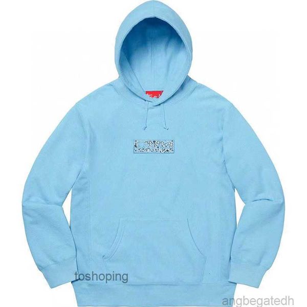 

23ss men's fashion hoodie casual loose sweatshirt fashion supre letter embroidery women's sweatshirt 41, Black