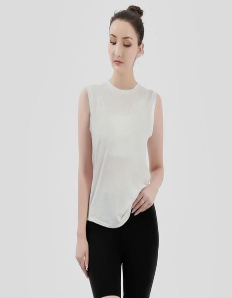 

antisweat cotton plain workout yoga tank vest women hiplength loose fit running fitness gym sleeveless shirts2353510