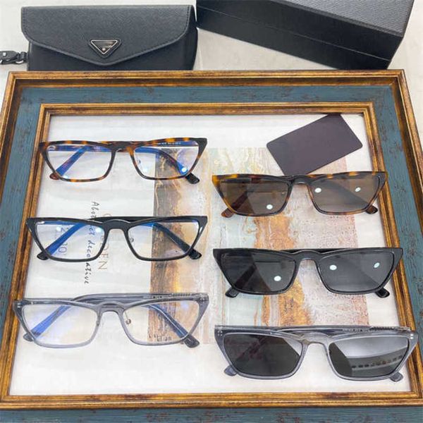 

2023 fashion designer new sunglasses fashionable small box cat's eye the same as spr19us, White;black