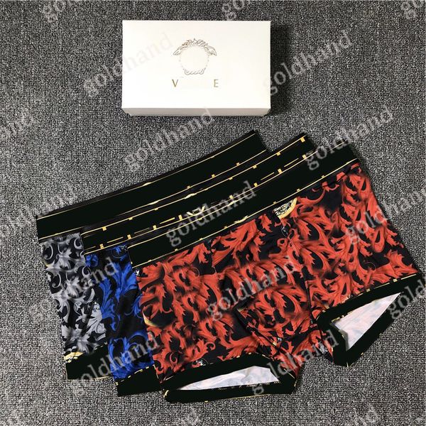 

3pcs/lot boxers briefs men underpants designer fashion printed solid color underwear men boxer shorts, Black;white