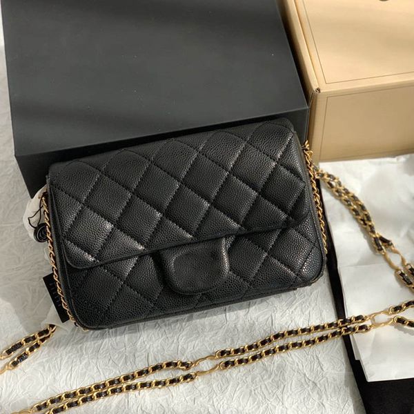

letter double chain women luxury designer bag cowhide lychee pattern diamond lattice leather quilted classic flap shoulder bag wallet gold h