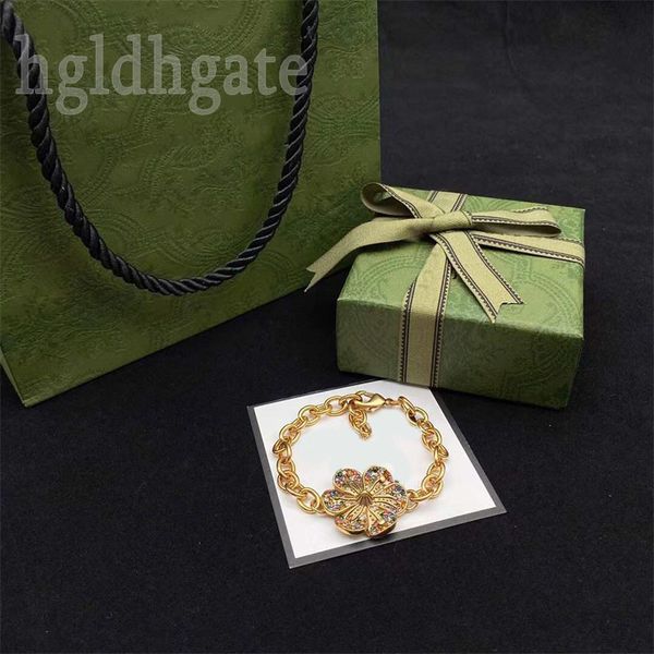 

bracelets designer for women gemstone thick mens bracelet jewlery fashionable letter punk metal rhinestone flower diamond charms bracelets g, Golden;silver
