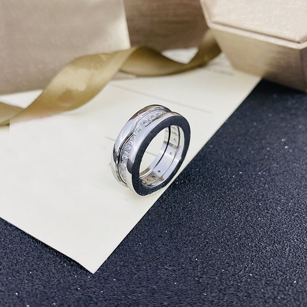 

high end silver rings men and women luxury classic ceramic rings high end designer spring ring party wedding designer jewelry accessories