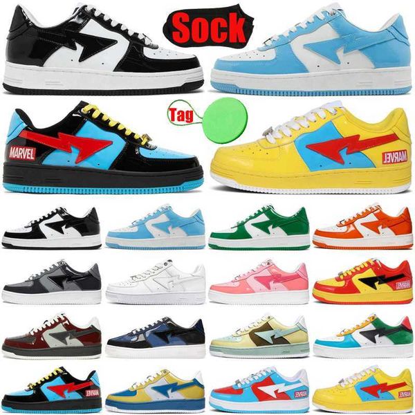 

bapestars sk8 sta low baped designer casual shoes mens womens shoe lows black green yellow combo pink plate-forme luxury trainers sports sne