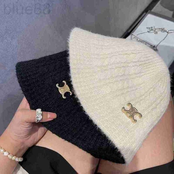 

cloches designer korean version gentle plush fried dough twists knitting fisherman hat children hard stylish simple bucket warm basin hypz, Blue;gray