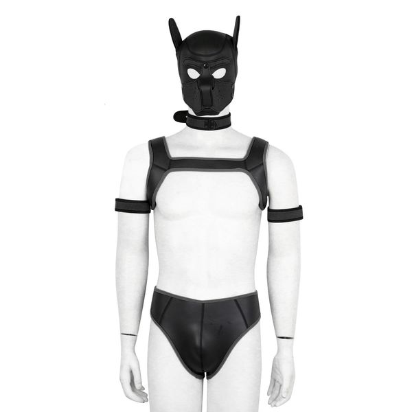

set puppy play dog cosplay role playing passion temptation outfits erotic lingerie halloween suits sexo dress costumes 230406, Red;black