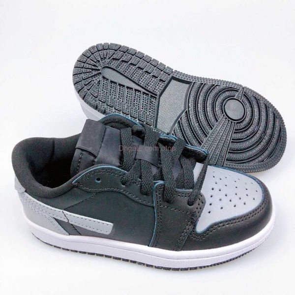 

athletic & 1 retro low shadow shoes kids sports black medium grey sail girls boys children students sneakers 705329-003 us size 8c-3y 25-35
